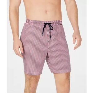 NWT Club Room Blue Red White Striped Swim Trunks